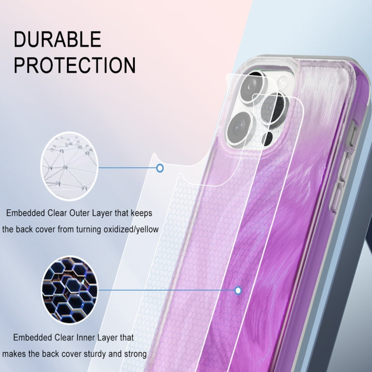 For iPhone 15 Pro Max IMD Gradient Feather PC Hybrid TPU Phone Case