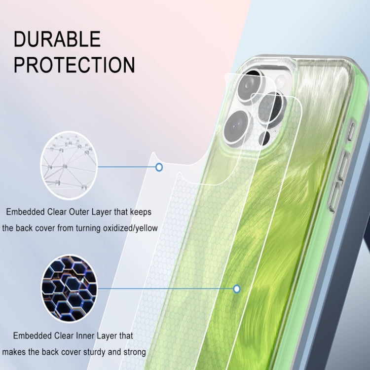 For iPhone 15 Pro IMD Gradient Feather PC Hybrid TPU Phone Case