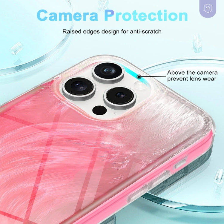 For iPhone 15 Pro IMD Gradient Feather PC Hybrid TPU Phone Case