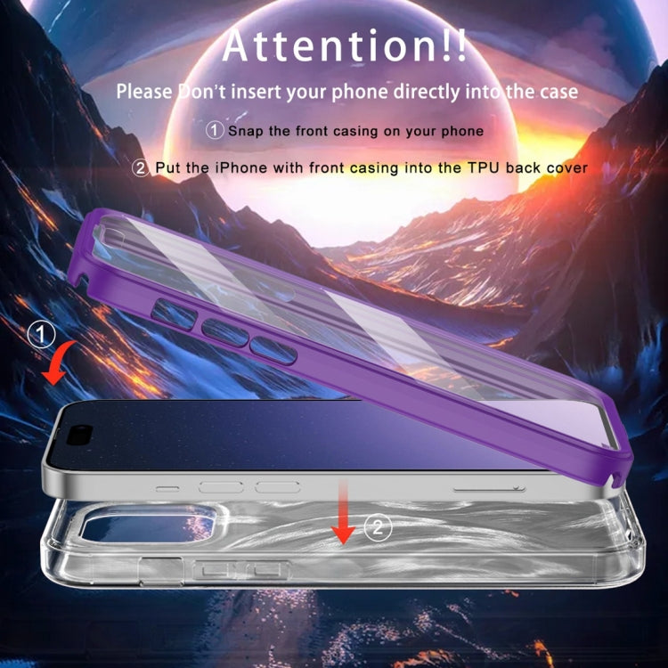 For iPhone 15 Pro IMD Gradient Feather PC Hybrid TPU Phone Case