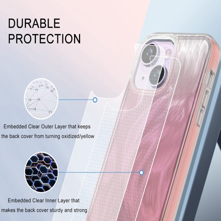 For iPhone 15 Plus IMD Gradient Feather PC Hybrid TPU Phone Case