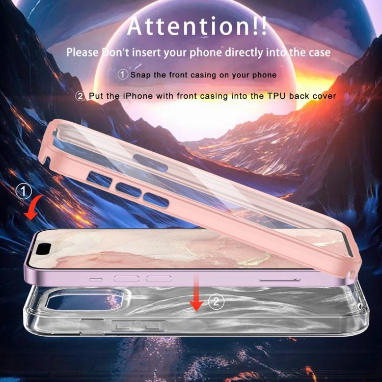 For iPhone 15 IMD Gradient Feather PC Hybrid TPU Phone Case