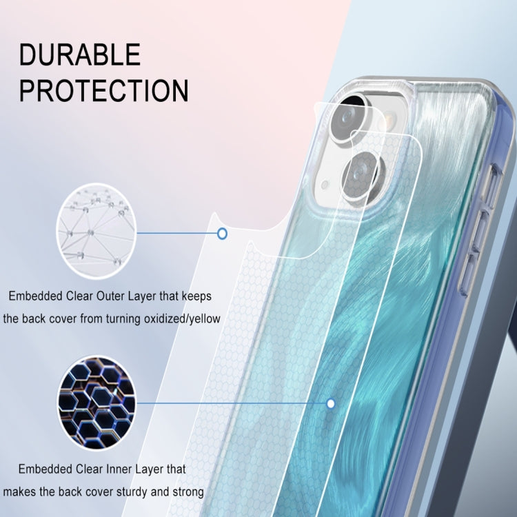 For iPhone 14 Plus IMD Gradient Feather PC Hybrid TPU Phone Case