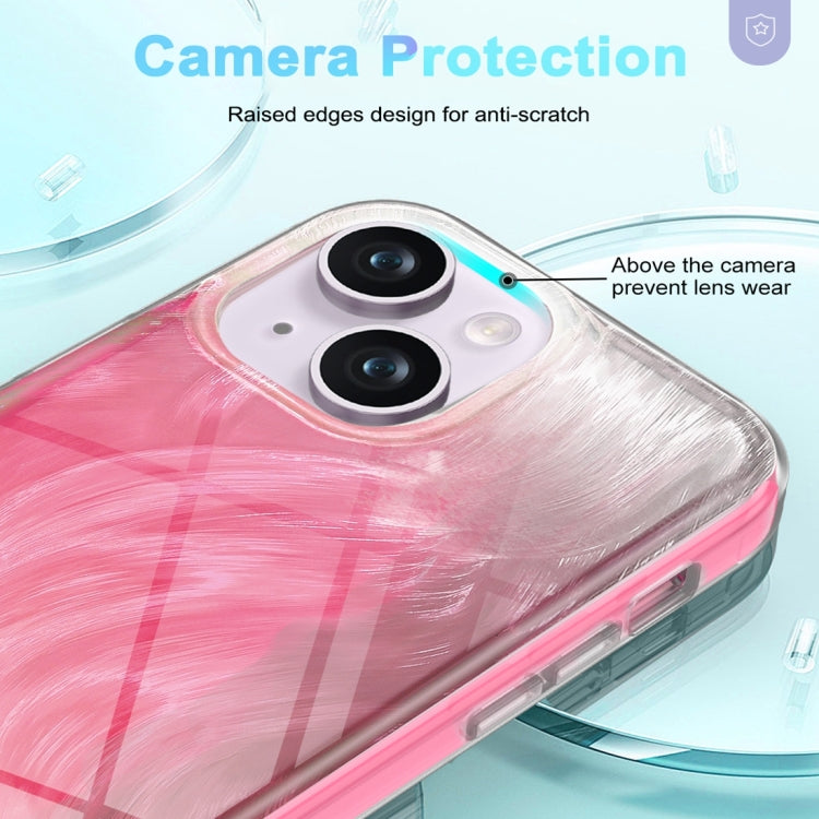 For iPhone 14 Plus IMD Gradient Feather PC Hybrid TPU Phone Case