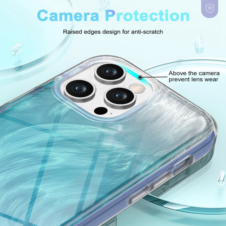 For iPhone 14 Pro Max IMD Gradient Feather PC Hybrid TPU Phone Case