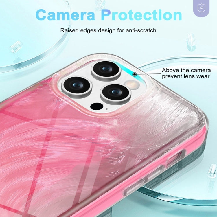 For iPhone 14 Pro Max IMD Gradient Feather PC Hybrid TPU Phone Case