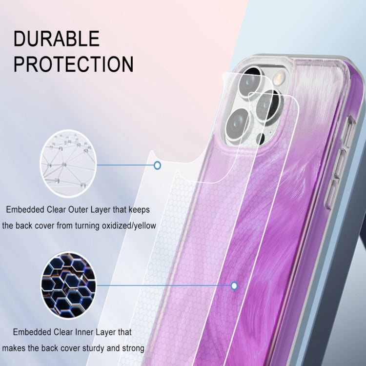 For iPhone 14 Pro Max IMD Gradient Feather PC Hybrid TPU Phone Case