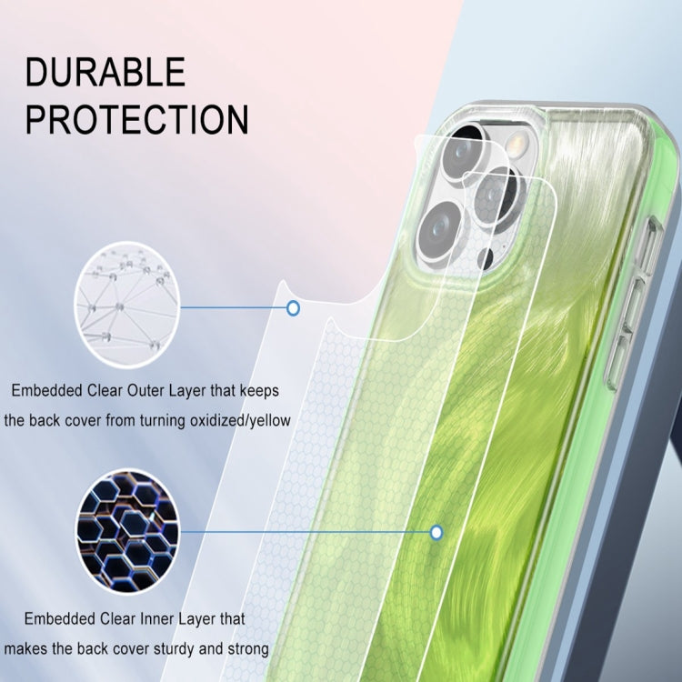 For iPhone 13 Pro Max IMD Gradient Feather PC Hybrid TPU Phone Case
