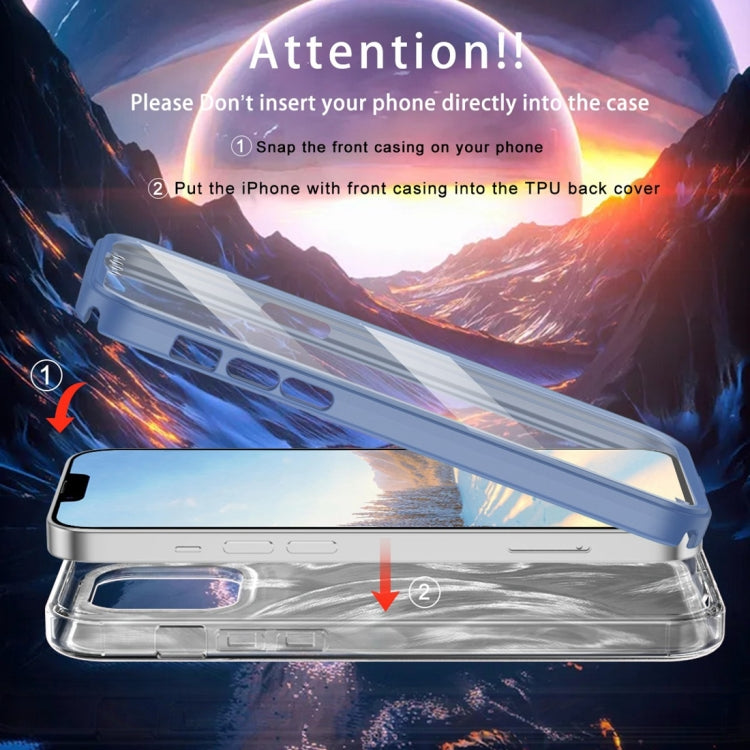 For iPhone 13 Pro IMD Gradient Feather PC Hybrid TPU Phone Case