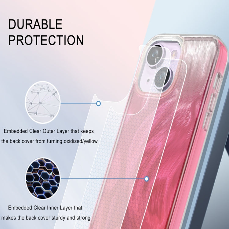 For iPhone 13 IMD Gradient Feather PC Hybrid TPU Phone Case