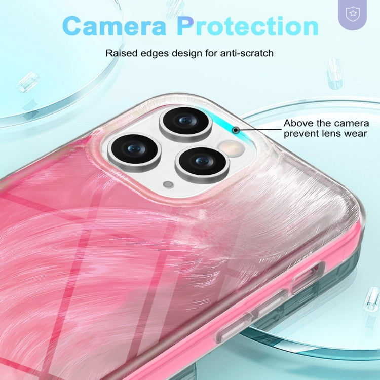 For iPhone 11 Pro Max IMD Gradient Feather PC Hybrid TPU Phone Case