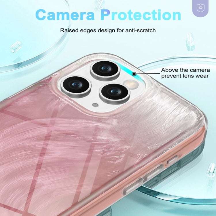 For iPhone 11 Pro Max IMD Gradient Feather PC Hybrid TPU Phone Case