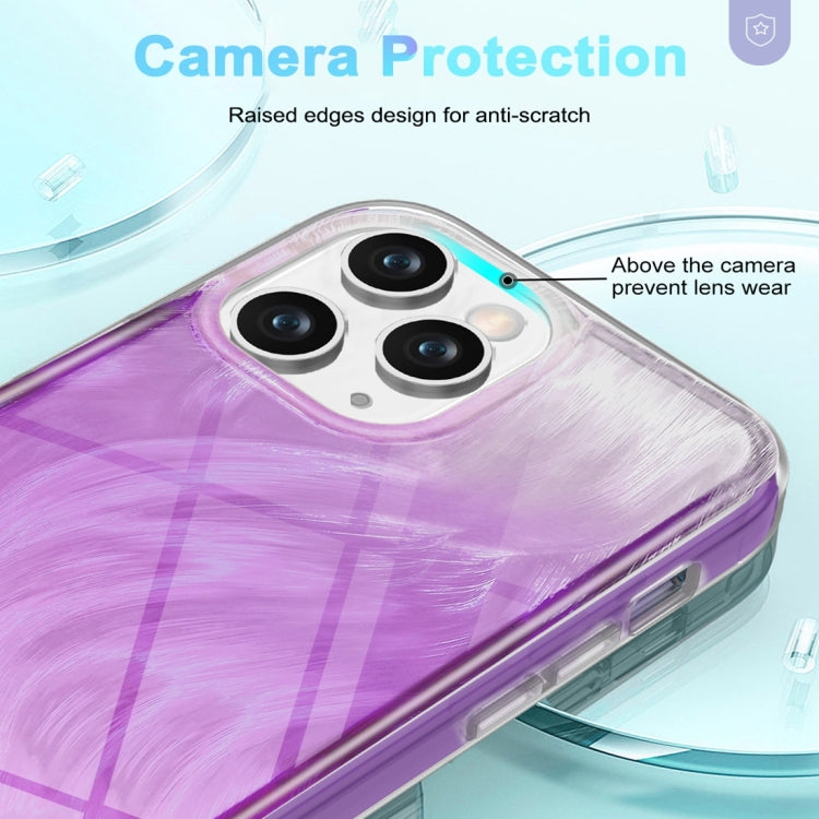 For iPhone 11 Pro Max IMD Gradient Feather PC Hybrid TPU Phone Case