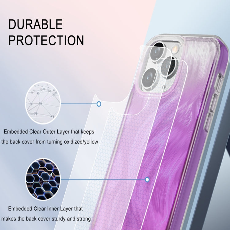 For iPhone 11 Pro Max IMD Gradient Feather PC Hybrid TPU Phone Case
