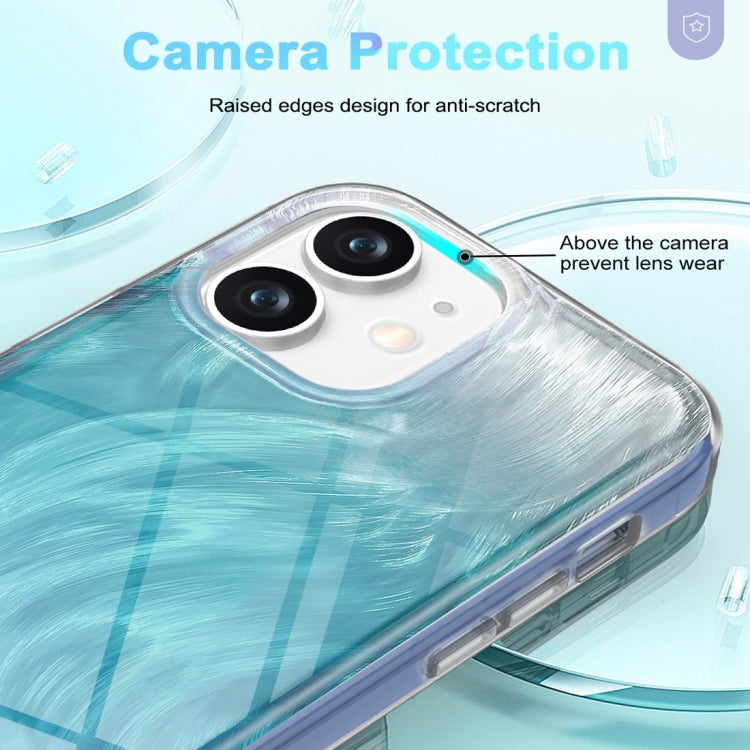 For iPhone 11 IMD Gradient Feather PC Hybrid TPU Phone Case