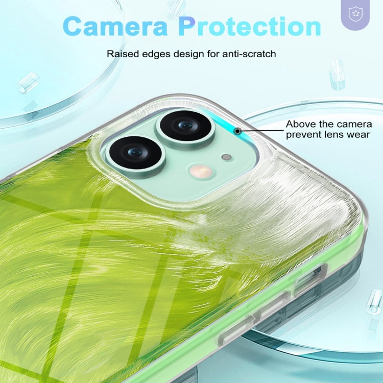 For iPhone 11 IMD Gradient Feather PC Hybrid TPU Phone Case