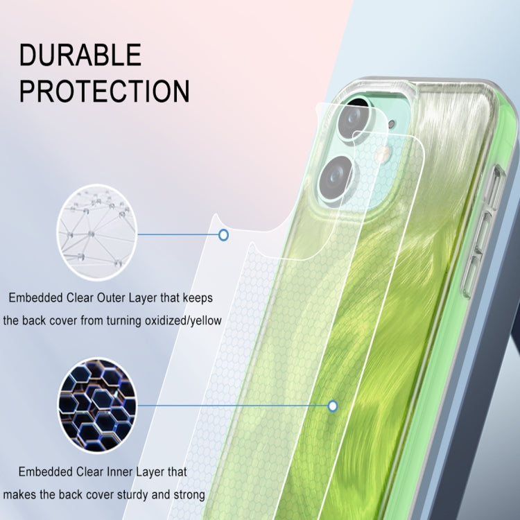 For iPhone 11 IMD Gradient Feather PC Hybrid TPU Phone Case