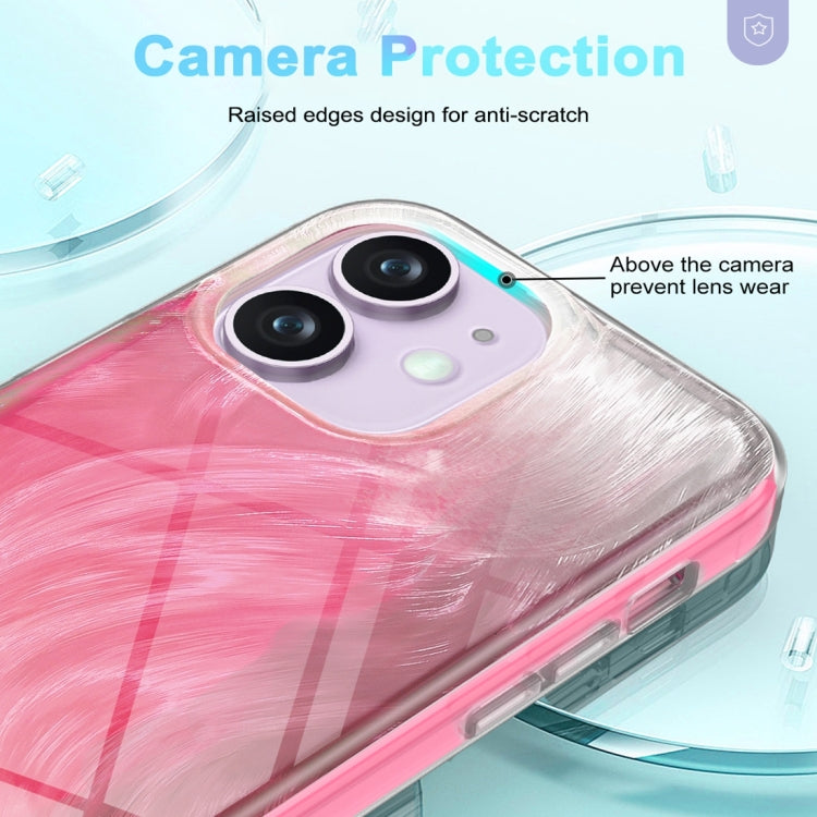 For iPhone 11 IMD Gradient Feather PC Hybrid TPU Phone Case