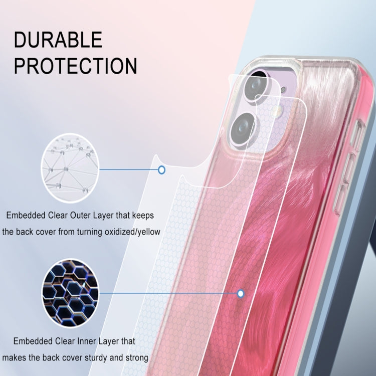 For iPhone 11 IMD Gradient Feather PC Hybrid TPU Phone Case