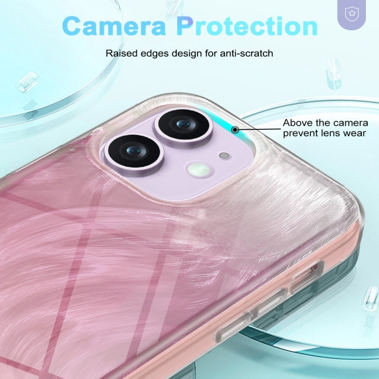 For iPhone 11 IMD Gradient Feather PC Hybrid TPU Phone Case