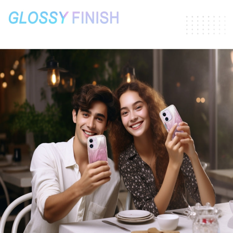 For iPhone 11 IMD Gradient Feather PC Hybrid TPU Phone Case
