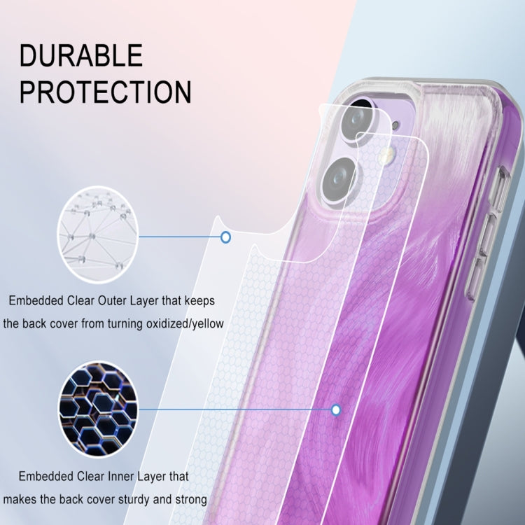 For iPhone 11 IMD Gradient Feather PC Hybrid TPU Phone Case
