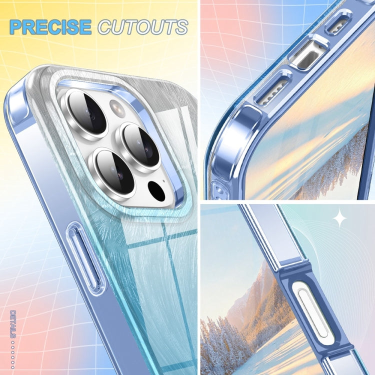 For iPhone 16 Pro Max IMD Gradient Feather PC Hybrid TPU Phone Case
