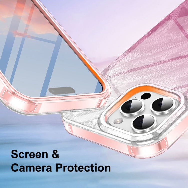For iPhone 16 Pro Max IMD Gradient Feather PC Hybrid TPU Phone Case