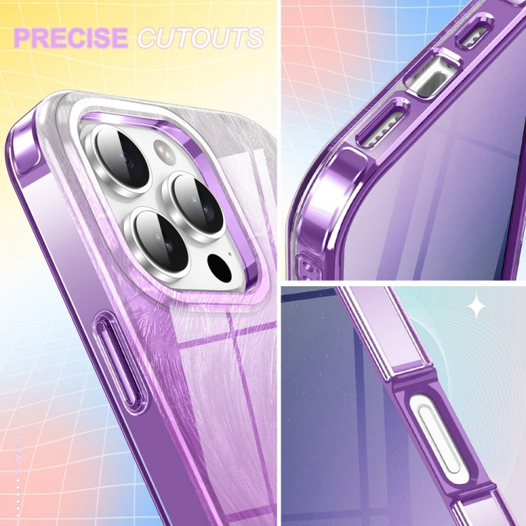 For iPhone 16 Pro Max IMD Gradient Feather PC Hybrid TPU Phone Case