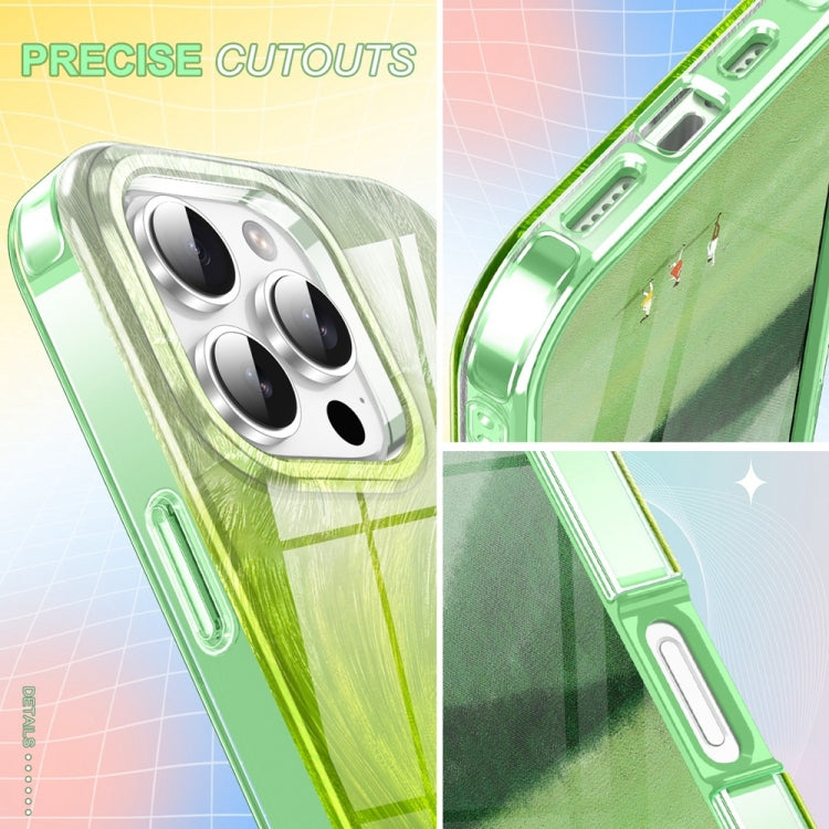 For iPhone 16 Pro IMD Gradient Feather PC Hybrid TPU Phone Case