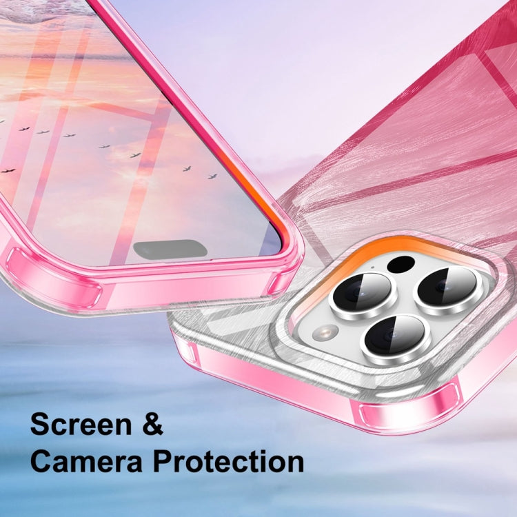 For iPhone 16 Pro IMD Gradient Feather PC Hybrid TPU Phone Case