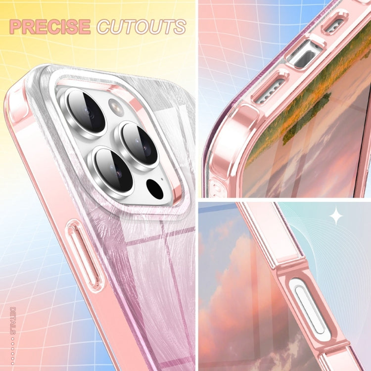 For iPhone 16 Pro IMD Gradient Feather PC Hybrid TPU Phone Case