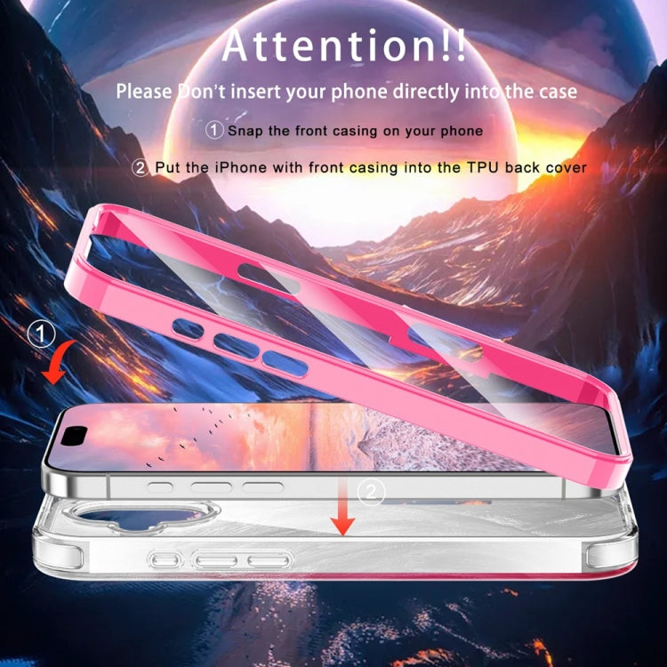 For iPhone 16 Plus IMD Gradient Feather PC Hybrid TPU Phone Case