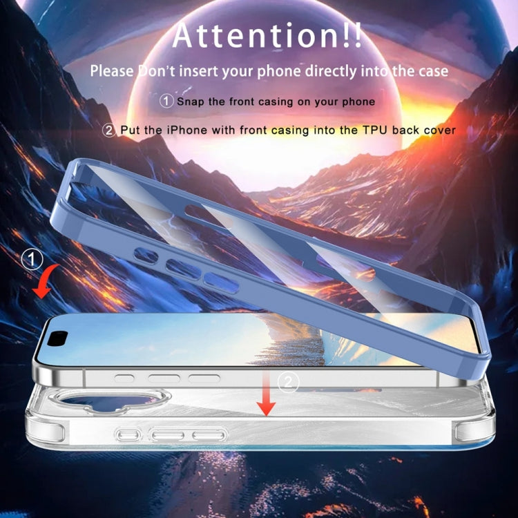 For iPhone 16 IMD Gradient Feather PC Hybrid TPU Phone Case