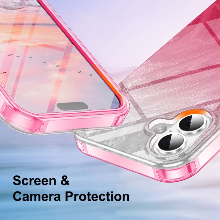 For iPhone 16 IMD Gradient Feather PC Hybrid TPU Phone Case