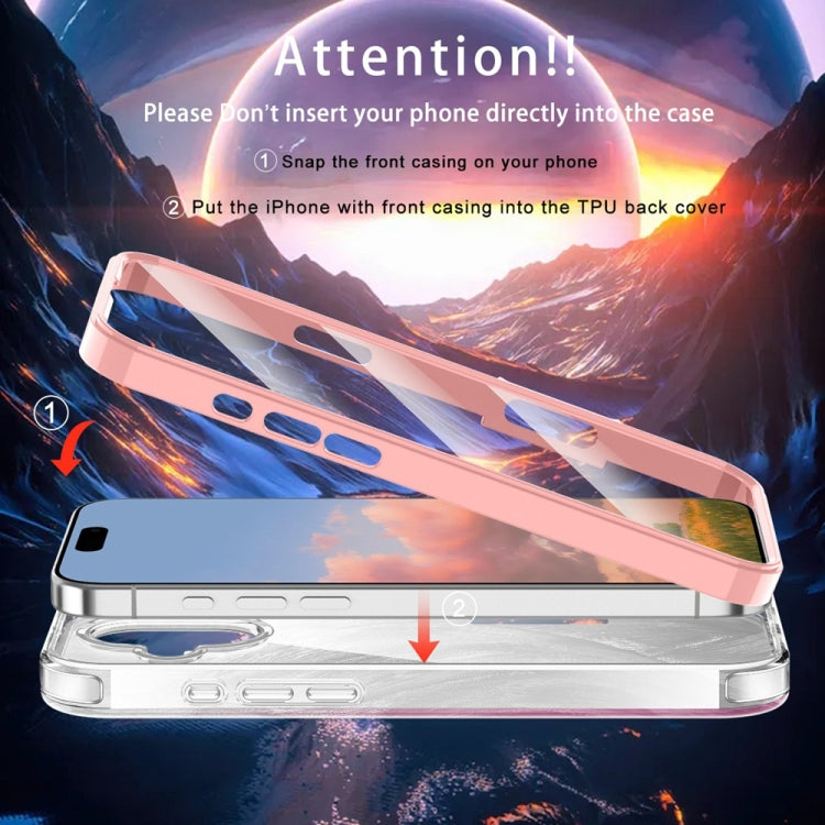 For iPhone 16 IMD Gradient Feather PC Hybrid TPU Phone Case