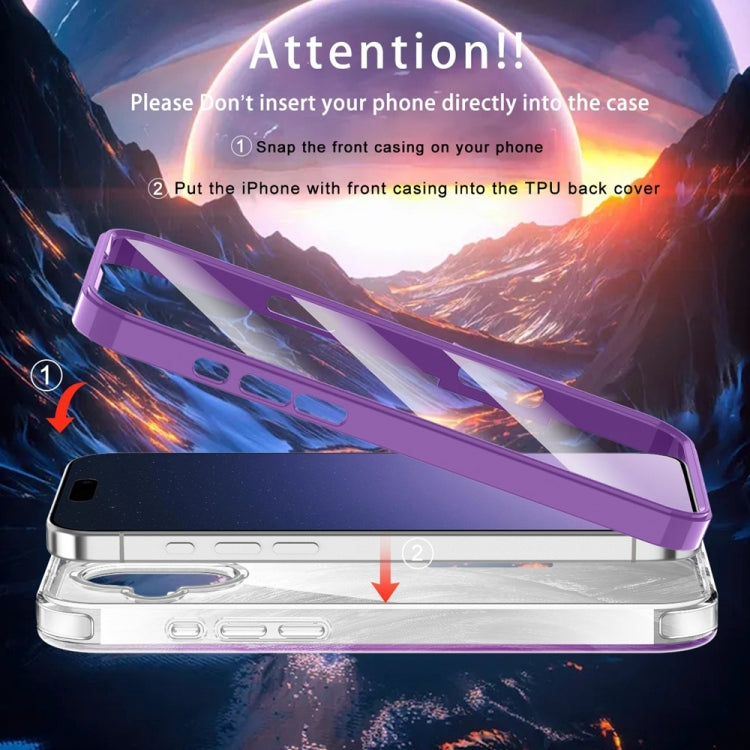 For iPhone 16 IMD Gradient Feather PC Hybrid TPU Phone Case