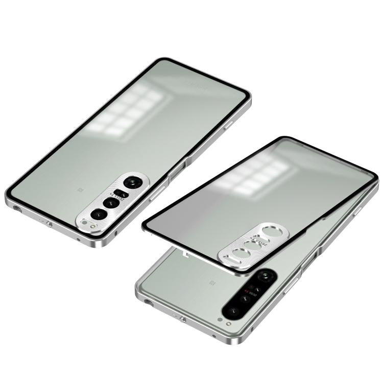 For Sony Xperia 1 IV Snap Buckle Metal Frame Frosted Phone Case