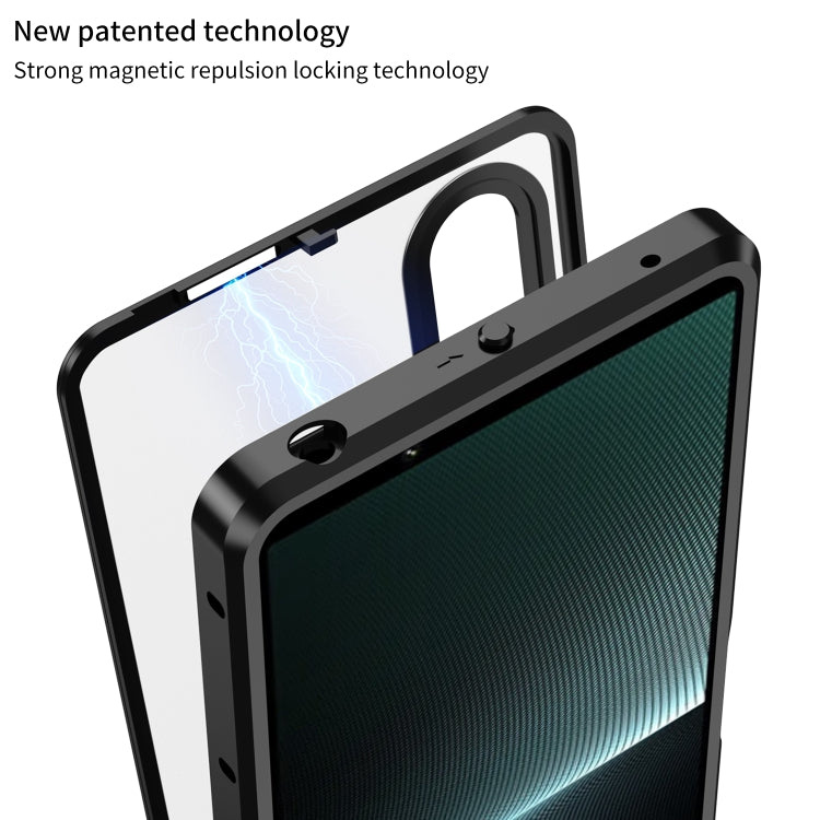 For Sony Xperia 1 IV Snap Buckle Metal Frame Frosted Phone Case