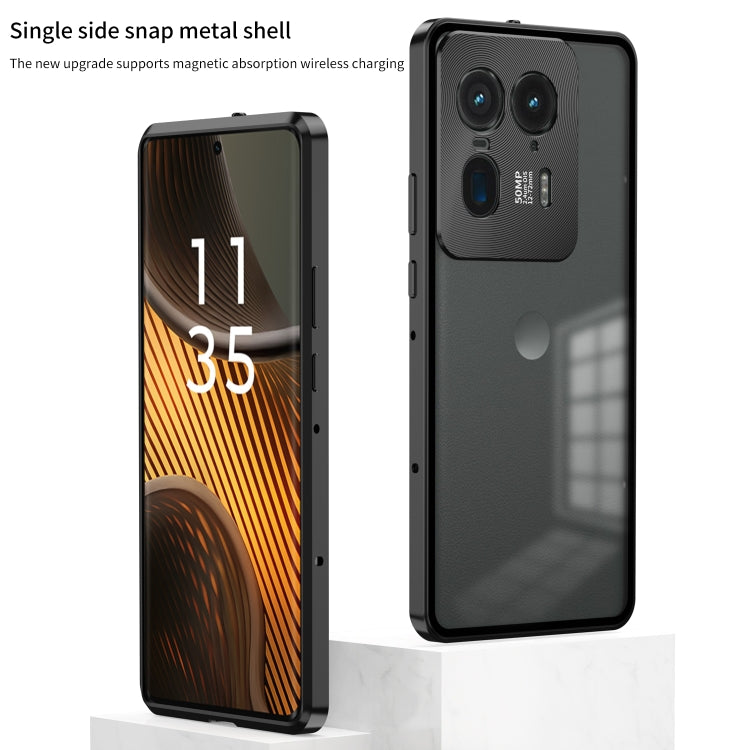 For Motorola Moto X50 Ultra Snap Buckle Metal Frame Frosted Phone Case