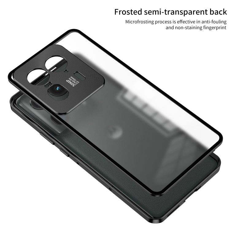 For Motorola Moto X50 Ultra Snap Buckle Metal Frame Frosted Phone Case