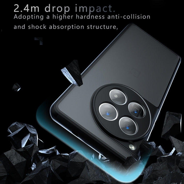 For OnePlus 12 Armor Precise Hole PC Hybrid TPU Phone Case - Frosted Black