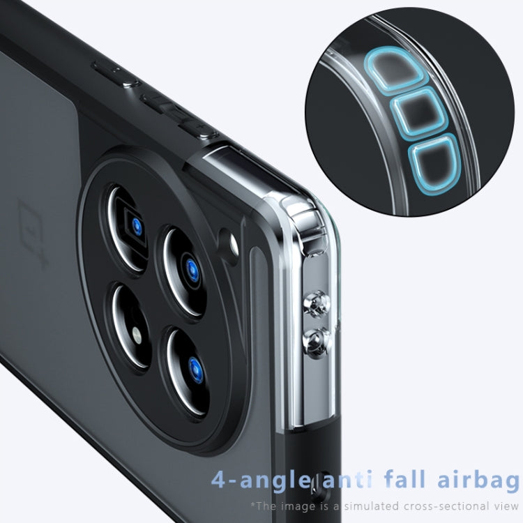 For OnePlus 12 Armor Precise Hole PC Hybrid TPU Phone Case - Frosted Black