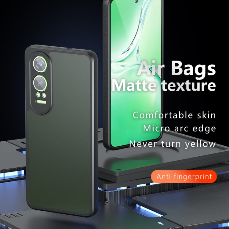 For OnePlus Nord CE4 Lite Armor Precise Hole PC Hybrid TPU Phone Case - Frosted Black
