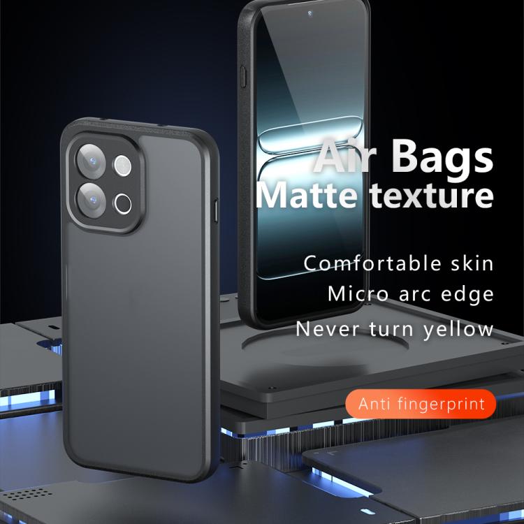 For OnePlus 13T Armor Precise Hole PC Hybrid TPU Phone Case - Frosted Black
