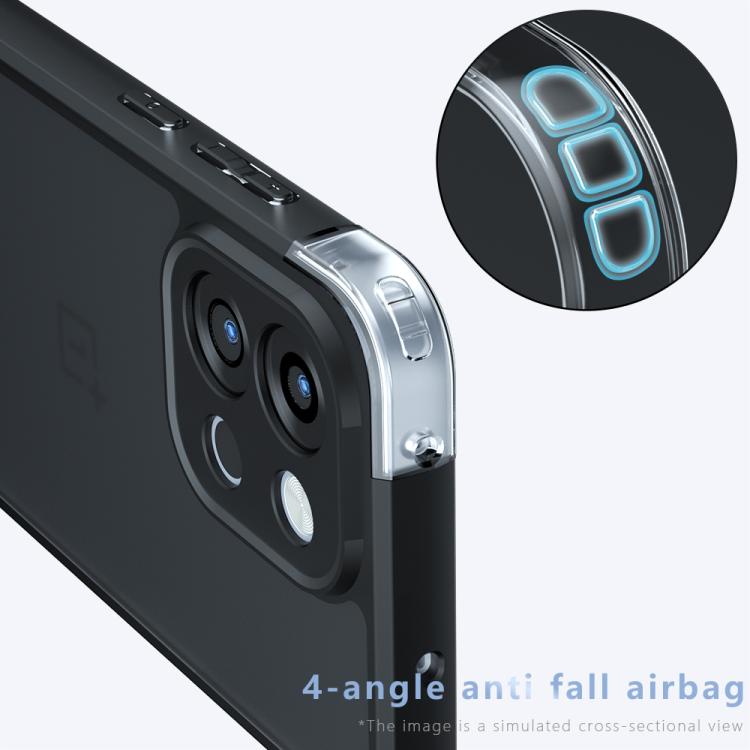 For OnePlus 13T Armor Precise Hole PC Hybrid TPU Phone Case - Frosted Black