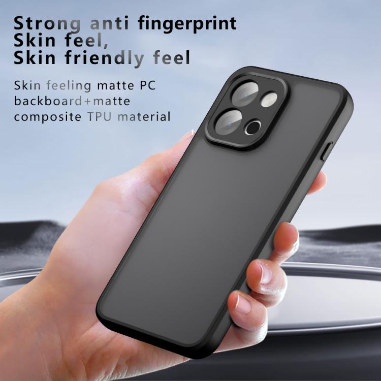 For OnePlus 13T Armor Precise Hole PC Hybrid TPU Phone Case - Frosted Black