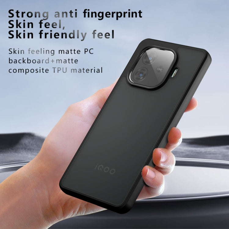 For vivo Y200 GT / iQOO Z9 Turbo Armor Big Pore PC Hybrid TPU Phone Case - Frosted Black