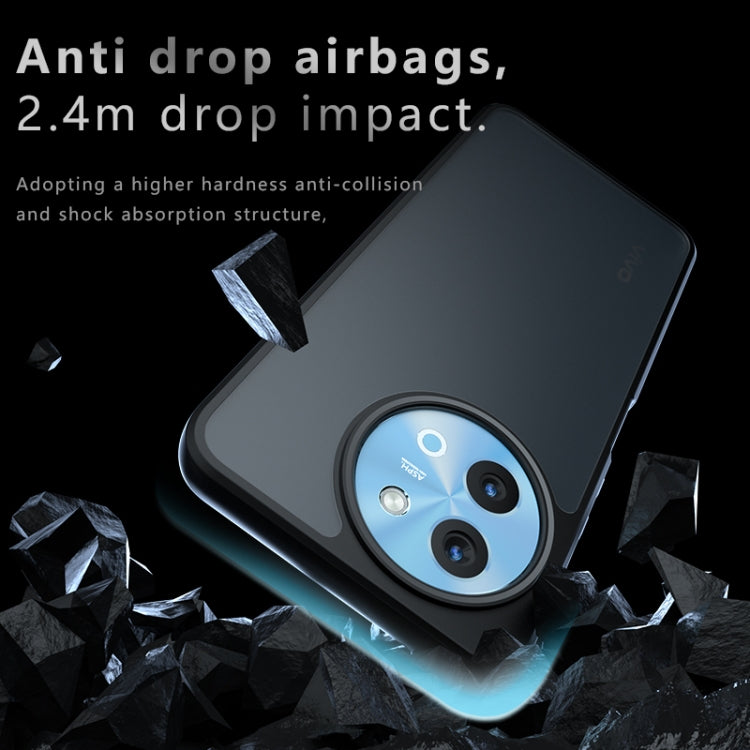 For vivo Y200i / Y200t Armor Big Pore PC Hybrid TPU Phone Case - Frosted Black