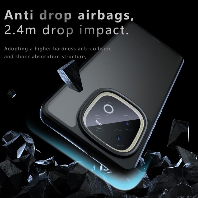 For vivo iQOO Z10 Turbo / Z10 Turbo Pro Armor Big Pore PC Hybrid TPU Phone Case - Frosted Black